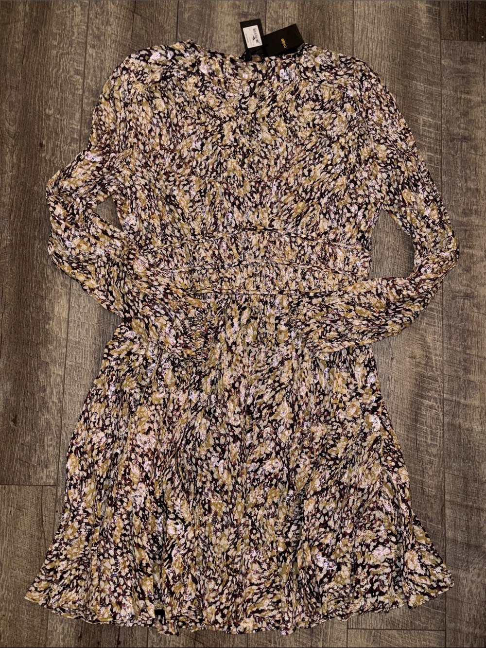 Maje Metallic Fil Coupe Dress NWT - Picture 5 of 8